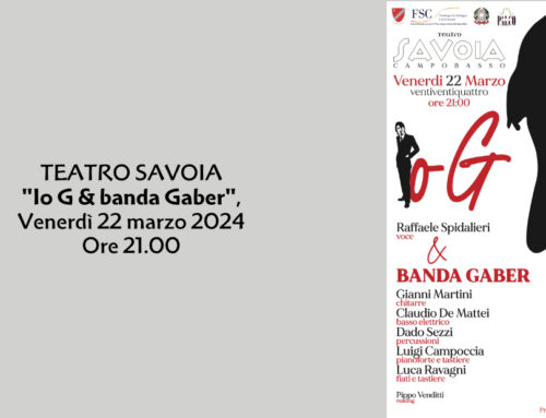 Stagione 2023/2024 Raffaele Spidalieri e la Banda Gaber per il tributo al Signor G – 22 Marzo 2024 ore 21,00